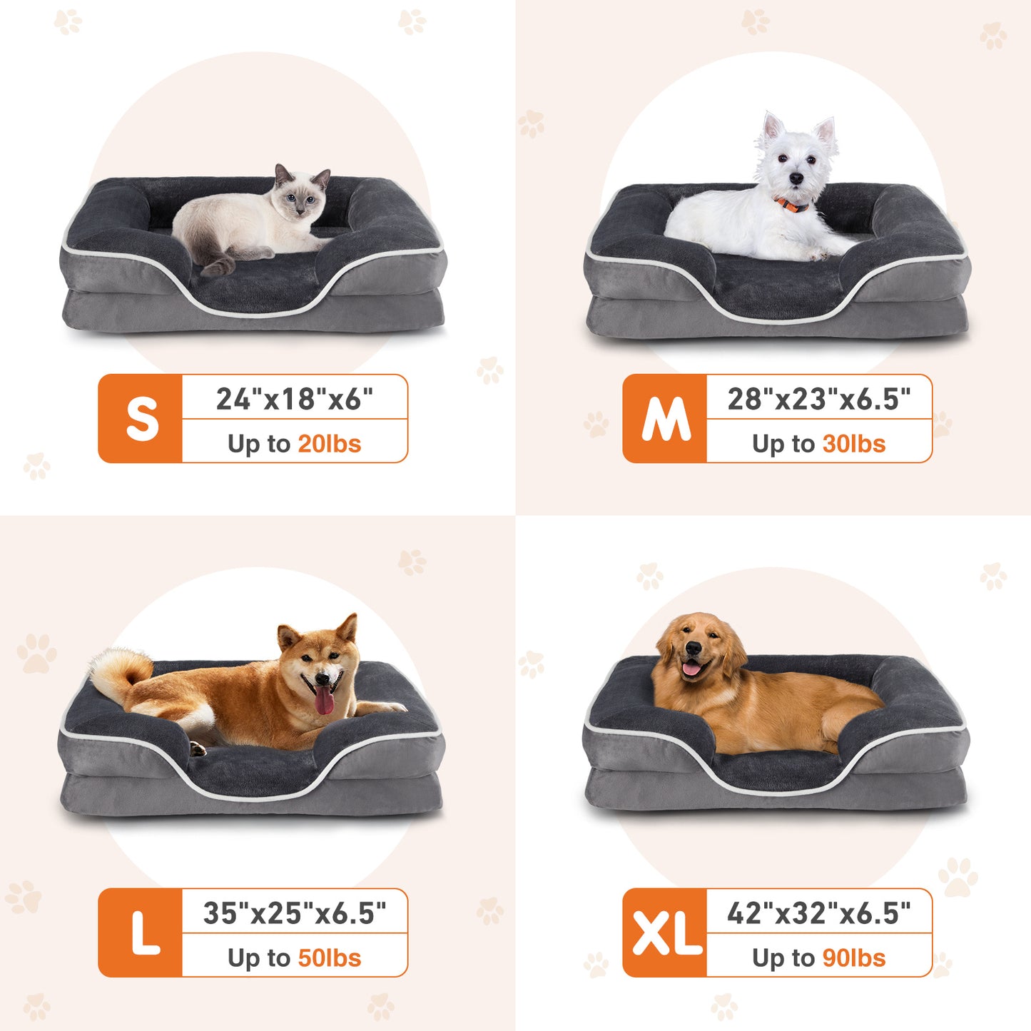Memory Foam Bed for Small To Medium Dogs